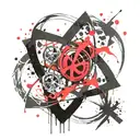 Iron atom and symbol Fe  tattoo design idea