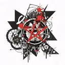 Iron atom and symbol Fe  tattoo design idea