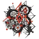 Iron atom and symbol Fe  tattoo design idea