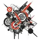 Iron atom and symbol Fe  tattoo design idea