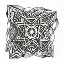 Iron atom with symbol Fe  tattoo design idea