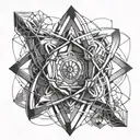 Iron atom with symbol Fe  tattoo design idea