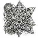 Iron atom with symbol Fe  tattoo design idea