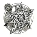 Iron atom with symbol Fe  tattoo design idea