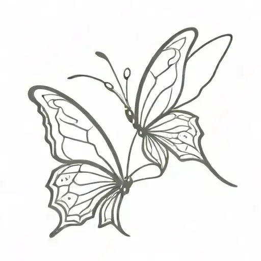 A line on the spine with two butterfly wings on top  tattoo design idea