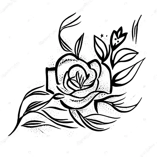 ramo de lavandas y constelacion tattoo design idea