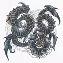 Scorpio and Pisces tattoo design idea