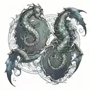 Scorpio and Pisces tattoo design idea