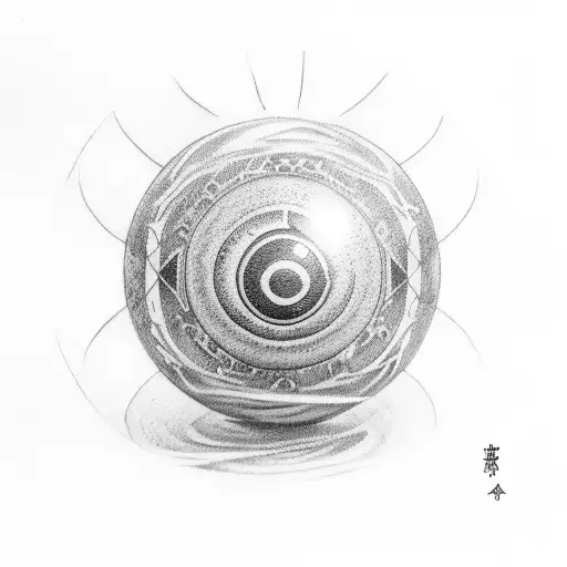 pokeball made of a planet tattoo design idea