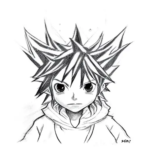 Sora from kingdom hearts in space tattoo design idea