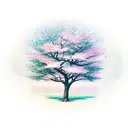 Cherry Blossom tree in space tattoo design idea