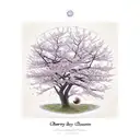 Cherry Blossom tree in space tattoo design idea