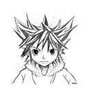 Sora from kingdom hearts in space tattoo design idea