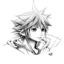 Sora from kingdom hearts in space tattoo design idea