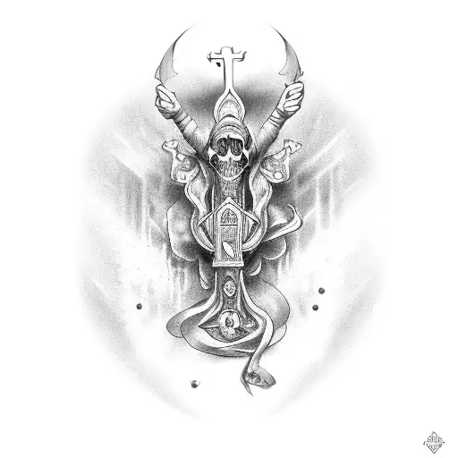 religion mystical tattoo design idea