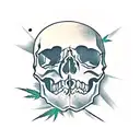 skull with weed tattoo design idea