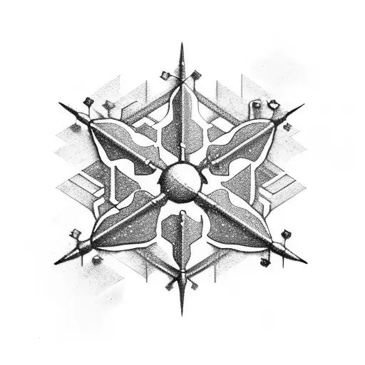 serotonin compound with the word "always" and accents of planes snowflakes tattoo design idea