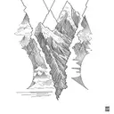 a leg sleeve that exposes a range of thoughts such as mountains, travel, oceans, family. tattoo design idea