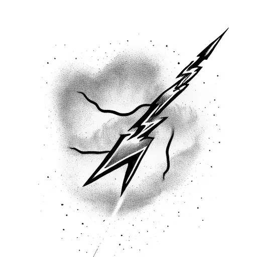 Blackwork "Lightning Bolt" Tattoo Idea BlackInk AI