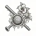 golf tee and lei tattoo incorporating tattoo design idea