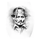 johnny depp collage tattoo design idea