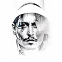 johnny depp collage tattoo design idea
