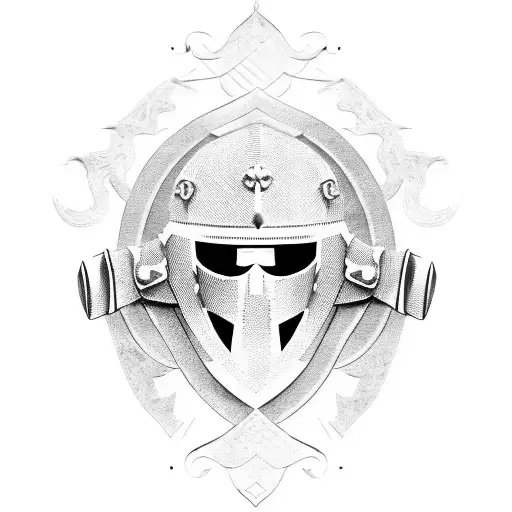 roman helmet tattoo design idea