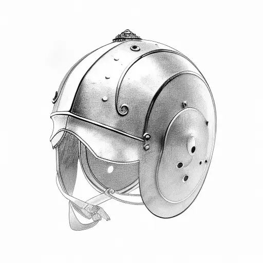 roman helmet tattoo design idea