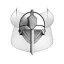 roman helmet tattoo design idea