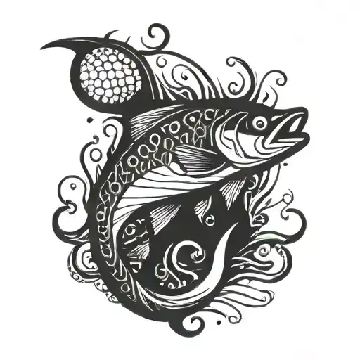 fishing hook tattoo design idea