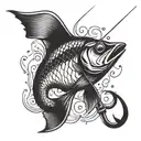 fishing hook tattoo design idea