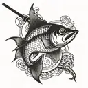 fishing hook tattoo design idea