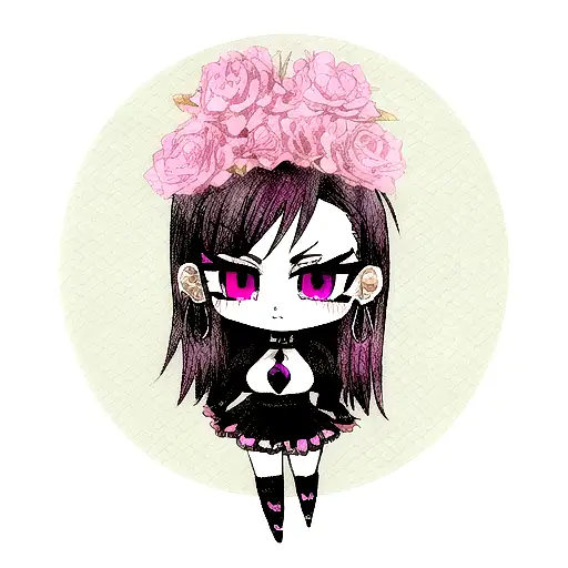 goth pink tattoo design idea