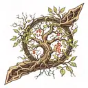 Make a right forearm tattoo of a poison tree and the number 999 going vertically down tattoo design idea