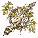 Make a right forearm tattoo of a poison tree and the number 999 going vertically down tattoo design idea