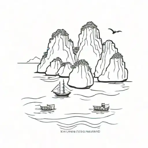 ha long bay vietnam travel hat tattoo design idea