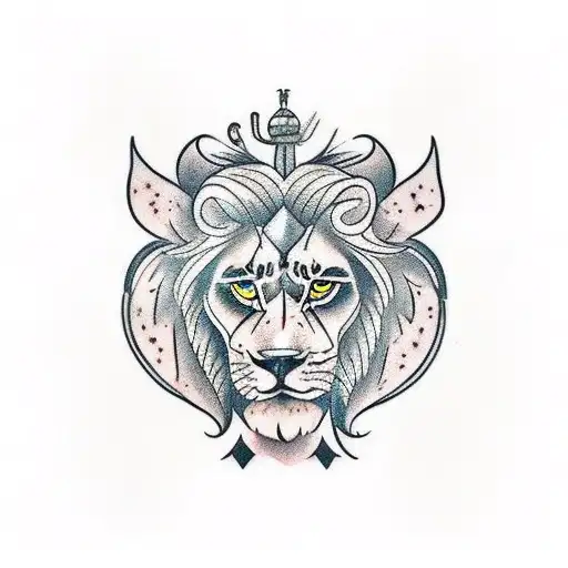 A tattoo un the chest, where there is like ana ángel with a lion in one side. In the other side a demon with a gazelle. tattoo design idea