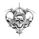 skull shackles fire tattoo design idea