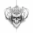 skull shackles fire tattoo design idea