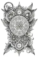 fenix clock formed whith the names Ruben and Arturo tattoo design idea