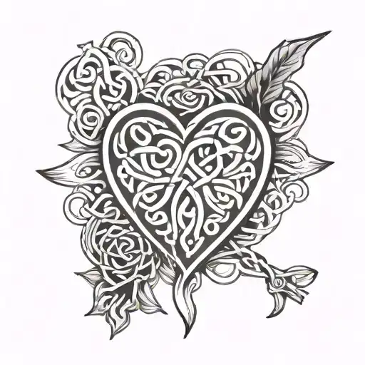 Celtic heart shape tattoo design idea