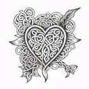 Celtic heart shape tattoo design idea