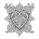 Celtic heart shape tattoo design idea