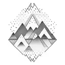 A tiny mountain range tattoo with a small dog silhouette at the peak, representing your love for the outdoors and your furry companion tattoo design idea