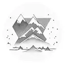 A tiny mountain range tattoo with a small dog silhouette at the peak, representing your love for the outdoors and your furry companion tattoo design idea