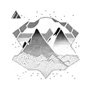 A tiny mountain range tattoo with a small dog silhouette at the peak, representing your love for the outdoors and your furry companion tattoo design idea