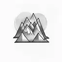 A tiny mountain range tattoo with a small dog silhouette at the peak, representing your love for the outdoors and your furry companion tattoo design idea