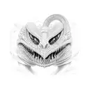 Um corvo negro e uma cobra com dentes afiados. tattoo design idea