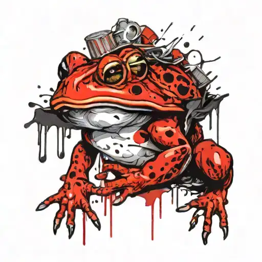 toad eating toad in the hole tattoo design idea