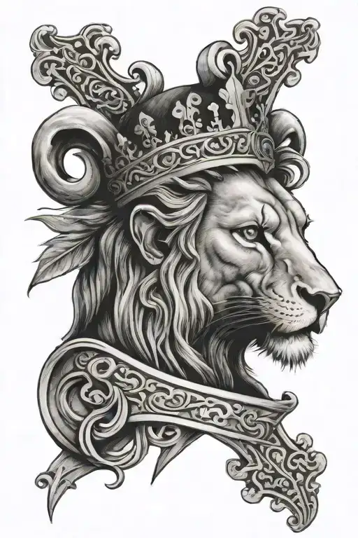 king Baldwin IV lamb lion cross tattoo design idea